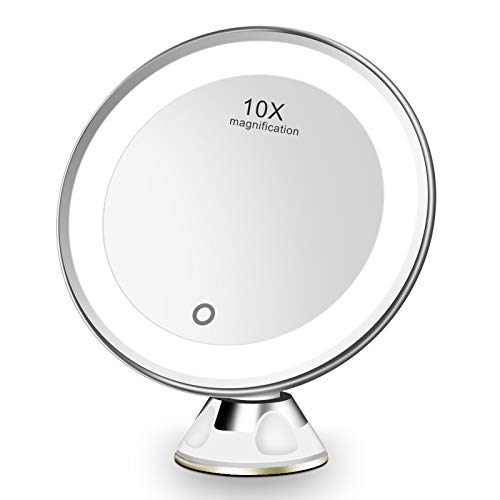 Espejo De Maquillaje De Pared De Doble Cara De 20 Cm, LED Recargable